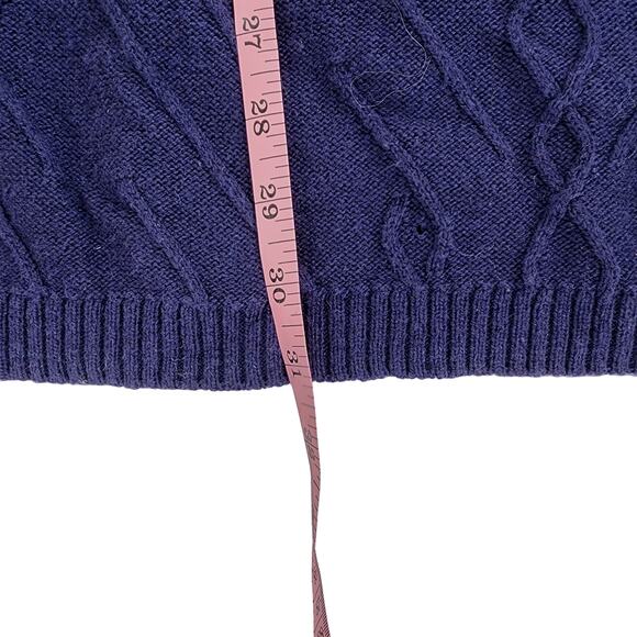 Soft Surroundings Cable Knit Tunic Sweater Medium Size Blue Women’s V Neck - Picture 9 of 11